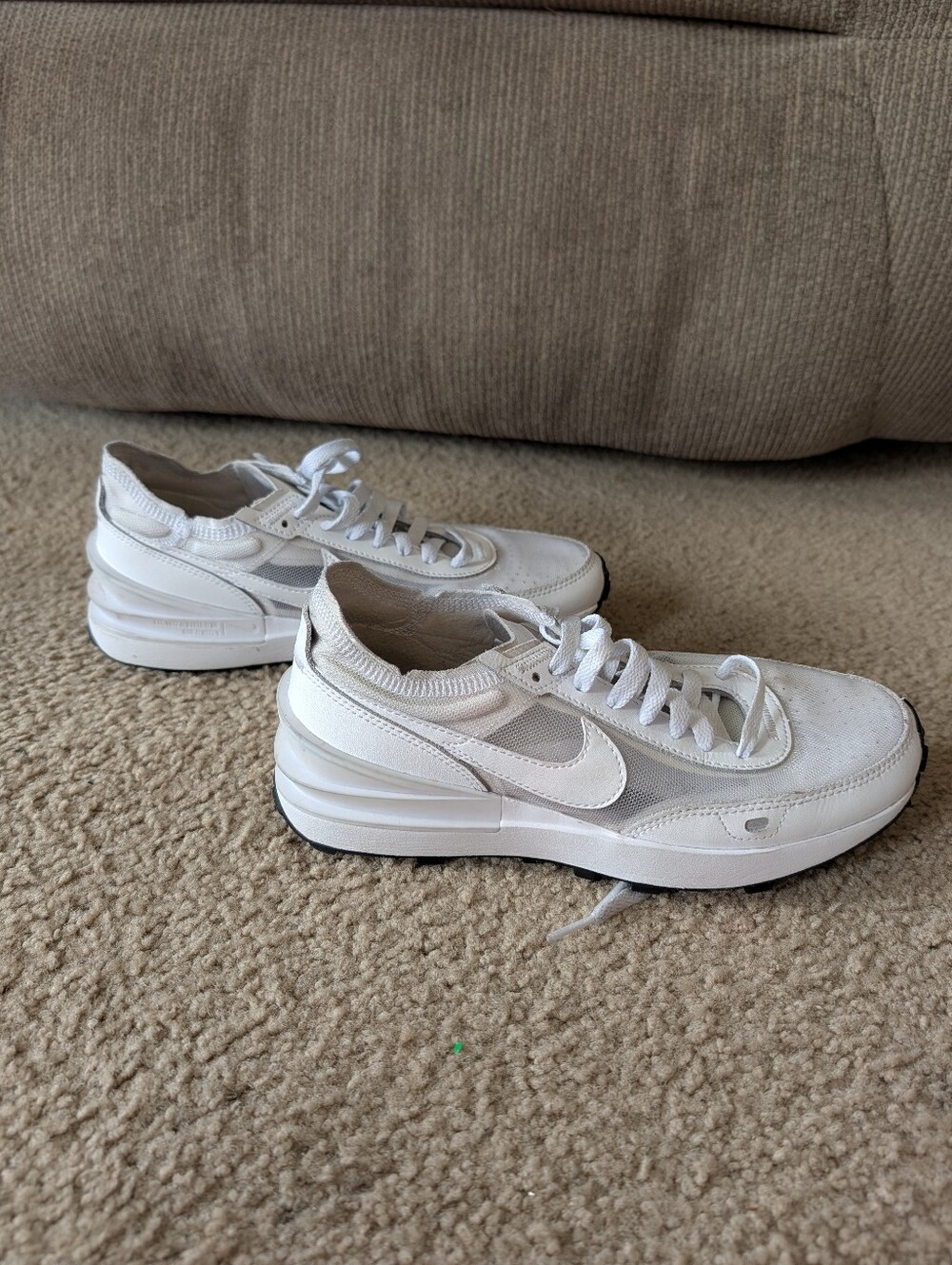 Nike Women's White Low-Top Mesh & Leather Sneakers